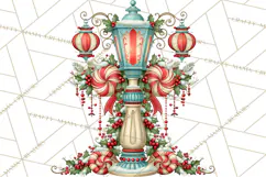 Whimsical Peppermint Garden PNG Christmas Clipart Product Image 4
