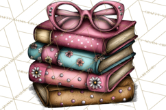 Flamingo Librarian Reading Clipart PNG Product Image 3