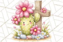 Easter Cactus Clipart, Easter Bunny, Faith, Easter PNG Product Image 2