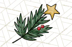 Vintage Christmas Clipart Accessories, Holiday Doodle PNG Product Image 3