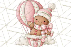 Pink Gingerbread Clipart PNG, Cute Christmas Gingerbread Product Image 5