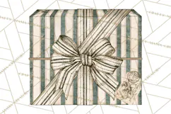 Vintage Christmas Presents Clipart, Christmas Gift Box PNG Product Image 5