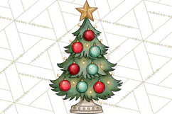 Vintage Christmas Clipart Accessories, Holiday Doodle PNG Product Image 5