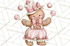 Pink Gingerbread Clipart PNG, Cute Christmas Gingerbread Product Image 2