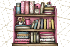 Flamingo Librarian Reading Clipart PNG Product Image 5