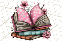 Flamingo Librarian Reading Clipart PNG Product Image 2