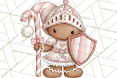 Pink Gingerbread Clipart PNG, Cute Christmas Gingerbread Product Image 3
