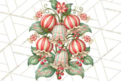 Whimsical Peppermint Garden PNG Christmas Clipart Product Image 3