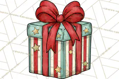 Vintage Christmas Clipart Accessories, Holiday Doodle PNG Product Image 3