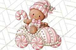 Pink Gingerbread Clipart PNG, Cute Christmas Gingerbread Product Image 4