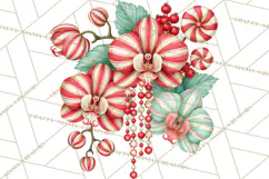 Whimsical Peppermint Garden PNG Christmas Clipart Product Image 4