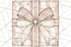 Vintage Christmas Presents Clipart, Christmas Gift Box PNG Product Image 4