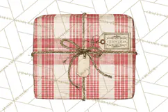 Vintage Christmas Presents Clipart, Christmas Gift Box PNG Product Image 5