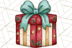 Vintage Christmas Clipart Accessories, Holiday Doodle PNG Product Image 5