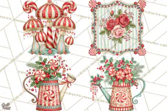 Whimsical Peppermint Garden PNG Christmas Clipart Product Image 1