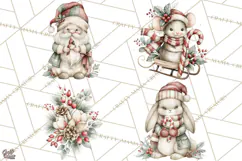 Watercolor Christmas Clipart PNG, Holiday Graphics PNG Product Image 1