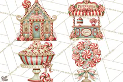 Whimsical Peppermint Bakery PNG Christmas Clipart Product Image 1