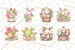 Easter Cactus Clipart, Easter Bunny, Faith, Easter PNG Product Image 2