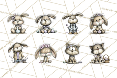 Pastel Easter Animals Watercolor Clipart, Easter PNG Product Image 2