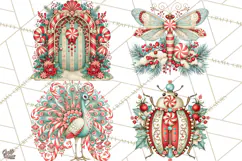 Whimsical Peppermint Garden PNG Christmas Clipart Product Image 1