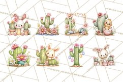 Easter Cactus Clipart, Easter Bunny, Faith, Easter PNG Product Image 3
