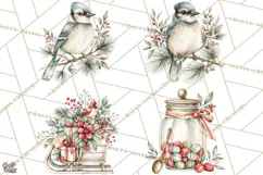 Watercolor Christmas Clipart PNG, Holiday Graphics PNG Product Image 1