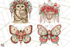 Whimsical Peppermint Garden PNG Christmas Clipart Product Image 1
