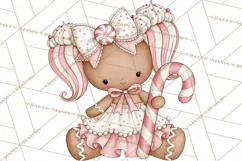 Pink Gingerbread Clipart PNG, Cute Christmas Gingerbread Product Image 4