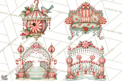 Whimsical Peppermint Garden PNG Christmas Clipart Product Image 1