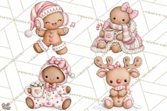 Pink Gingerbread Clipart PNG, Cute Christmas Gingerbread Product Image 1