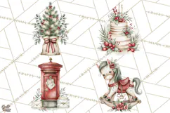 Watercolor Christmas Clipart PNG, Holiday Graphics PNG Product Image 1