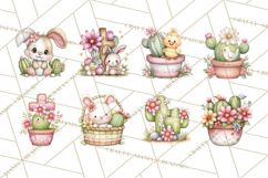 Easter Cactus Clipart, Easter Bunny, Faith, Easter PNG Product Image 7