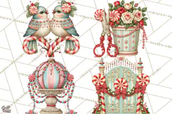 Whimsical Peppermint Garden PNG Christmas Clipart Product Image 1