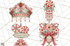 Whimsical Peppermint Garden PNG Christmas Clipart Product Image 1