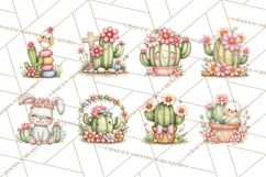 Easter Cactus Clipart, Easter Bunny, Faith, Easter PNG Product Image 9