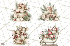 Watercolor Christmas Clipart PNG, Holiday Graphics PNG Product Image 1