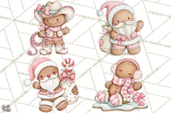 Pink Gingerbread Clipart PNG, Cute Christmas Gingerbread Product Image 1