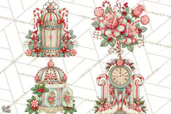 Whimsical Peppermint Garden PNG Christmas Clipart Product Image 1