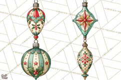 Vintage Christmas Clipart Accessories, Holiday Doodle PNG Product Image 1