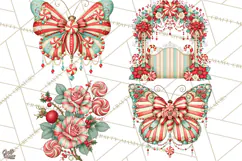 Whimsical Peppermint Garden PNG Christmas Clipart Product Image 1
