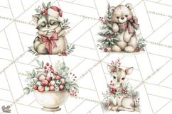 Watercolor Christmas Clipart PNG, Holiday Graphics PNG Product Image 1