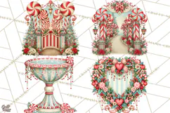 Whimsical Peppermint Garden PNG Christmas Clipart Product Image 1