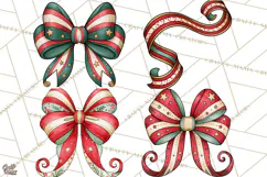 Vintage Christmas Clipart Accessories, Holiday Doodle PNG Product Image 1