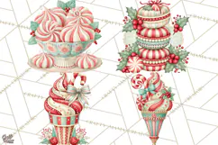 Whimsical Peppermint Bakery PNG Christmas Clipart Product Image 1