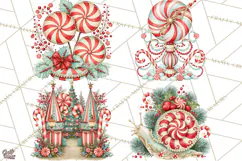 Whimsical Peppermint Garden PNG Christmas Clipart Product Image 1
