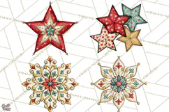 Vintage Christmas Clipart Accessories, Holiday Doodle PNG Product Image 1