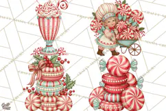 Whimsical Peppermint Bakery PNG Christmas Clipart Product Image 1