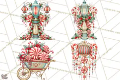 Whimsical Peppermint Garden PNG Christmas Clipart Product Image 1