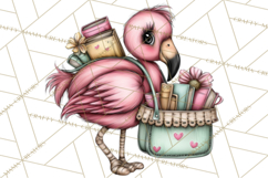 Flamingo Librarian Reading Clipart PNG Product Image 4