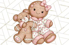 Pink Gingerbread Clipart PNG, Cute Christmas Gingerbread Product Image 2